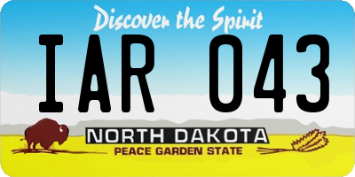 ND license plate IAR043