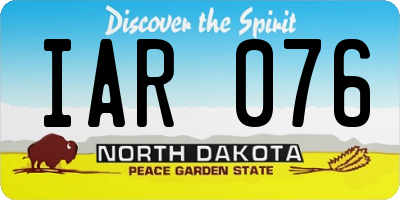 ND license plate IAR076