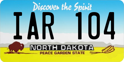 ND license plate IAR104