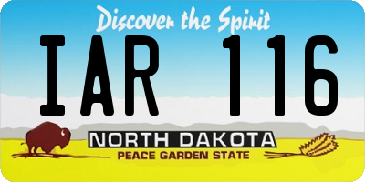 ND license plate IAR116