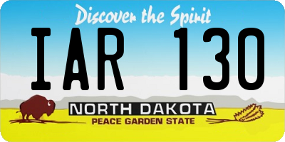 ND license plate IAR130