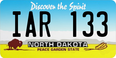ND license plate IAR133