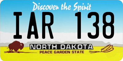 ND license plate IAR138