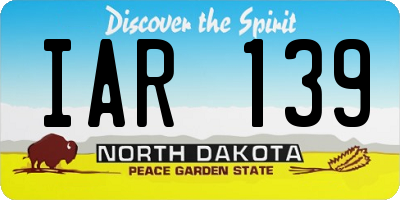 ND license plate IAR139