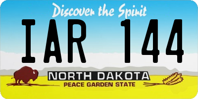 ND license plate IAR144