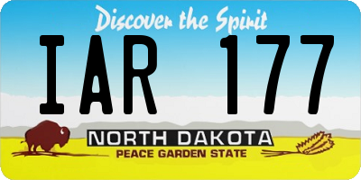 ND license plate IAR177