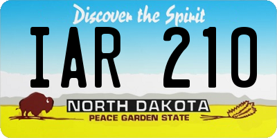ND license plate IAR210
