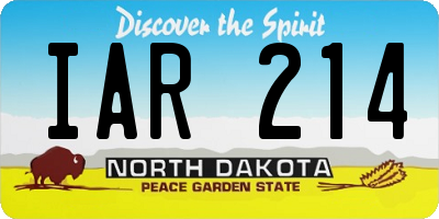 ND license plate IAR214