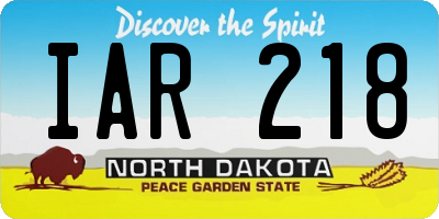 ND license plate IAR218