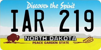 ND license plate IAR219