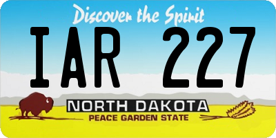 ND license plate IAR227