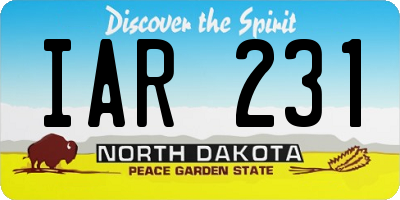 ND license plate IAR231