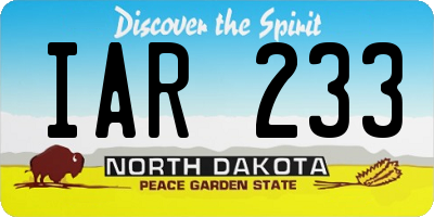 ND license plate IAR233