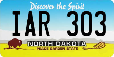 ND license plate IAR303