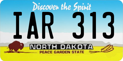 ND license plate IAR313