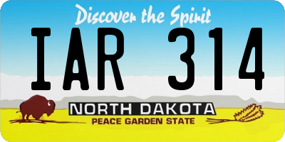 ND license plate IAR314