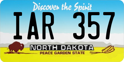 ND license plate IAR357
