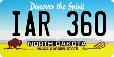 ND license plate IAR360