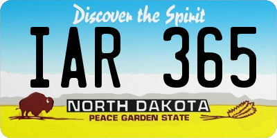ND license plate IAR365