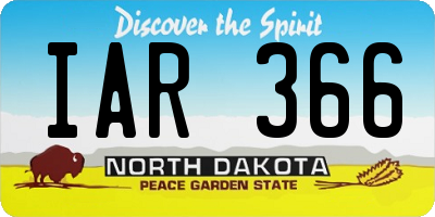 ND license plate IAR366