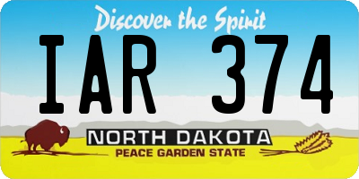 ND license plate IAR374