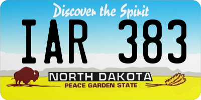 ND license plate IAR383