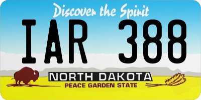 ND license plate IAR388
