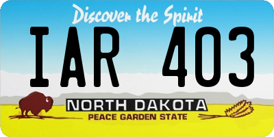 ND license plate IAR403