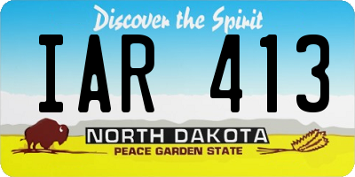 ND license plate IAR413