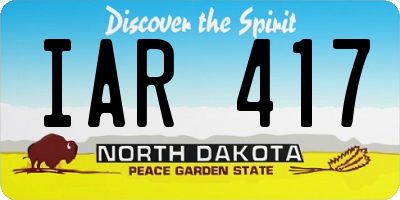 ND license plate IAR417