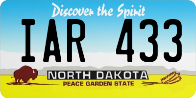 ND license plate IAR433