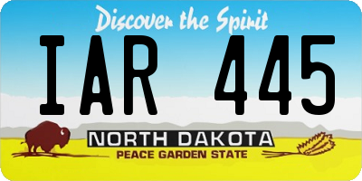 ND license plate IAR445