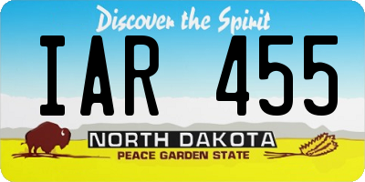 ND license plate IAR455