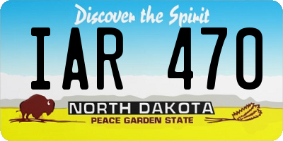 ND license plate IAR470