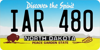 ND license plate IAR480