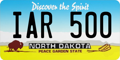 ND license plate IAR500