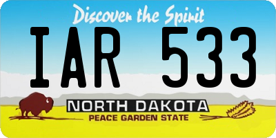 ND license plate IAR533