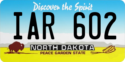 ND license plate IAR602