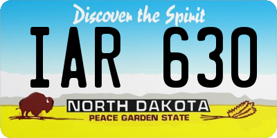 ND license plate IAR630