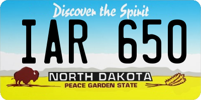ND license plate IAR650