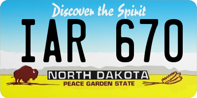 ND license plate IAR670