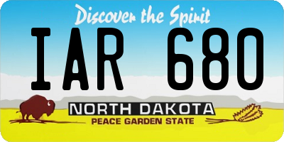 ND license plate IAR680