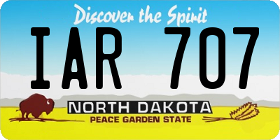 ND license plate IAR707
