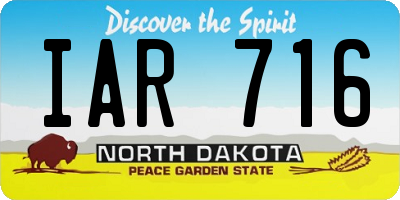 ND license plate IAR716