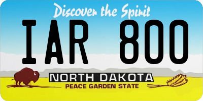 ND license plate IAR800