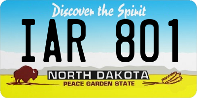 ND license plate IAR801