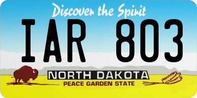 ND license plate IAR803