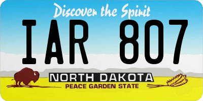ND license plate IAR807