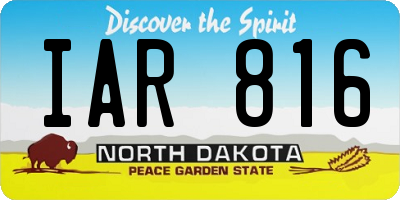 ND license plate IAR816