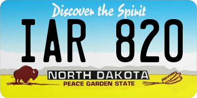 ND license plate IAR820